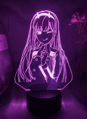 动漫亲爱的弗兰克斯02zero two小夜灯卧室桌面床头七彩氛围3D台灯
