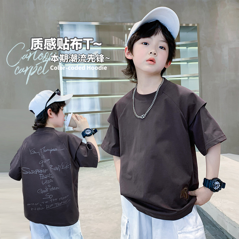 新款夏季男童短袖t恤儿童