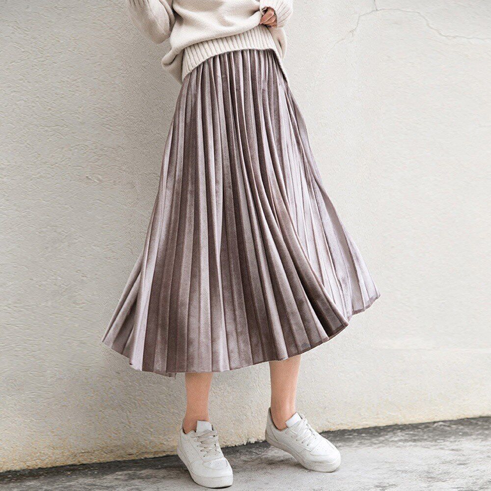 Spring autumn Women Long Maxi Pleated Skirt High Waist Party在类目 女装/女士精品, 半身裙中 - 来自Buy2taobao.com提供专业的淘宝代购服务