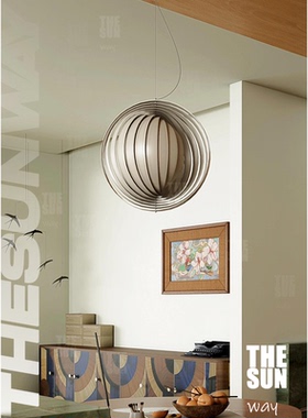 丹麦Verpan moon吊灯月亮吧台中古餐厅书房床头卧室设计师包豪斯