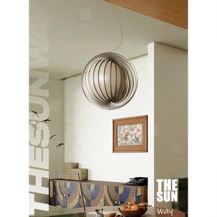 丹麦Verpan moon吊灯月亮吧台中古餐厅书房床头卧室设计师包豪斯