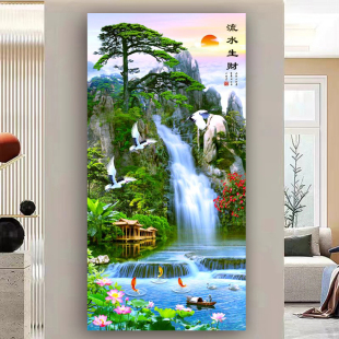 玄关自粘装饰画墙贴入户门贴纸山水风景画墙画墙纸壁画壁纸贴画