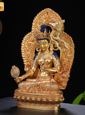 大白伞盖佛母佛像藏密宗纯铜精工全鎏金居家供奉多款客厅背光摆件