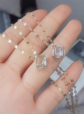 水晶高级感ins潮风脖子吊坠项链