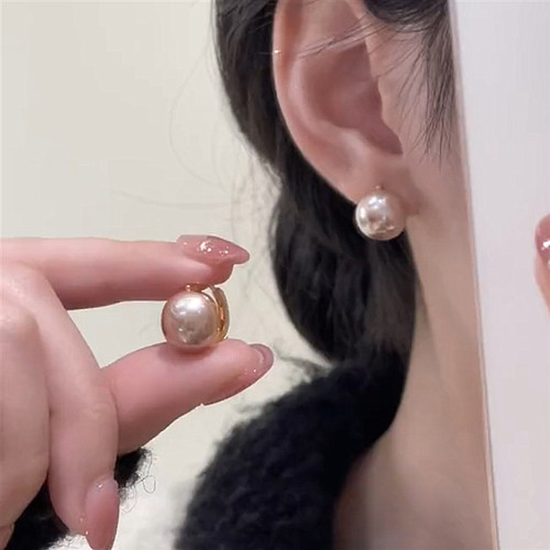 ins个性设计感珍珠耳扣百搭球球