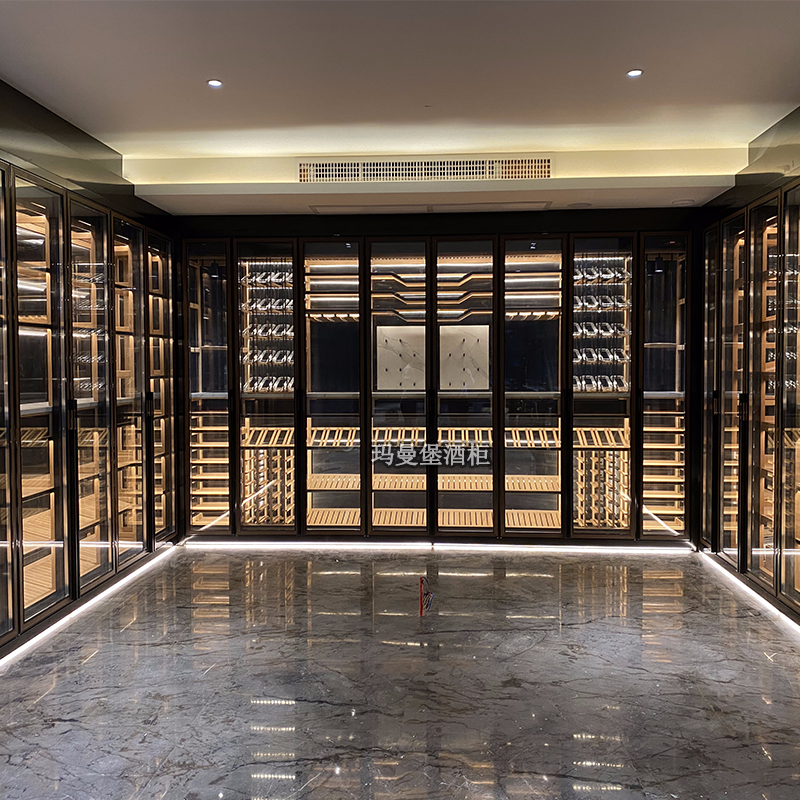 玛曼堡不锈钢恒温酒柜定制白酒柜地下室酒窖酒柜别墅恒温酒柜厂家