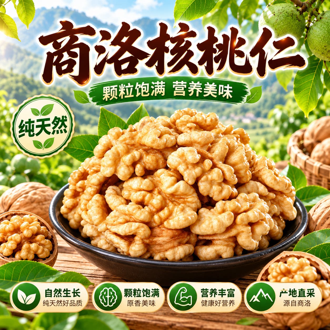 2026生核桃仁新货500g新鲜原味大核桃肉烘焙原料零食坚果商用批发