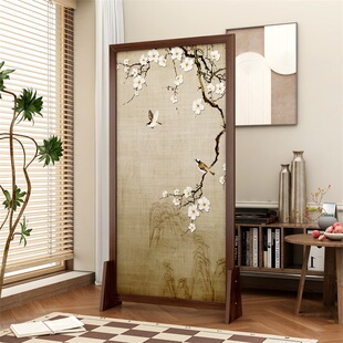 2026新款新中式高端实木折叠屏风隔断可移动客厅办公室酒饭店遮挡