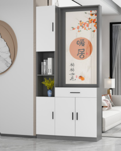 屏风隔断柜置物架入户客厅实木双面正对进大门现代简约玄关间厅柜