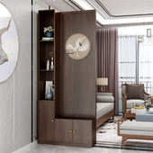 新中式 饰艺术现代简约小户型实木进门入户玄关柜 屏风客厅隔间装