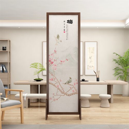 梅兰竹菊屏风隔断客厅简约现代入户玄关中式屏风饭店专用折叠移动