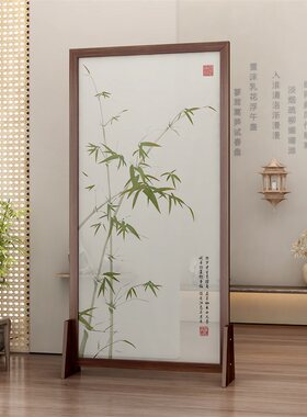 中式高端实木折叠屏风隔断可移动客厅办公会议室酒店书店饭店遮挡