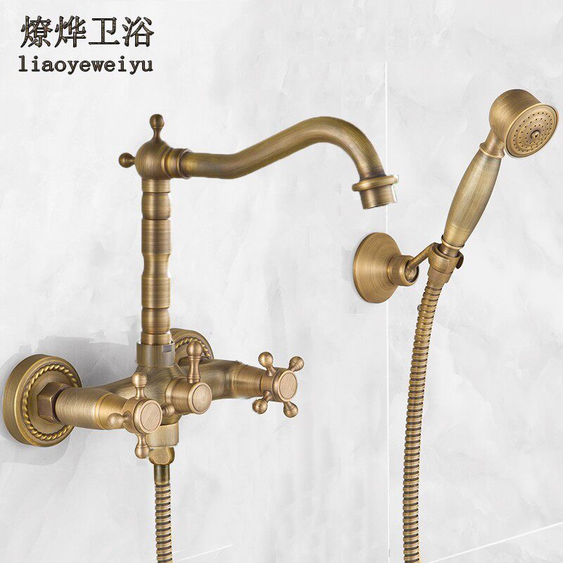全铜入墙式冷热洗脸盆厨房水龙头