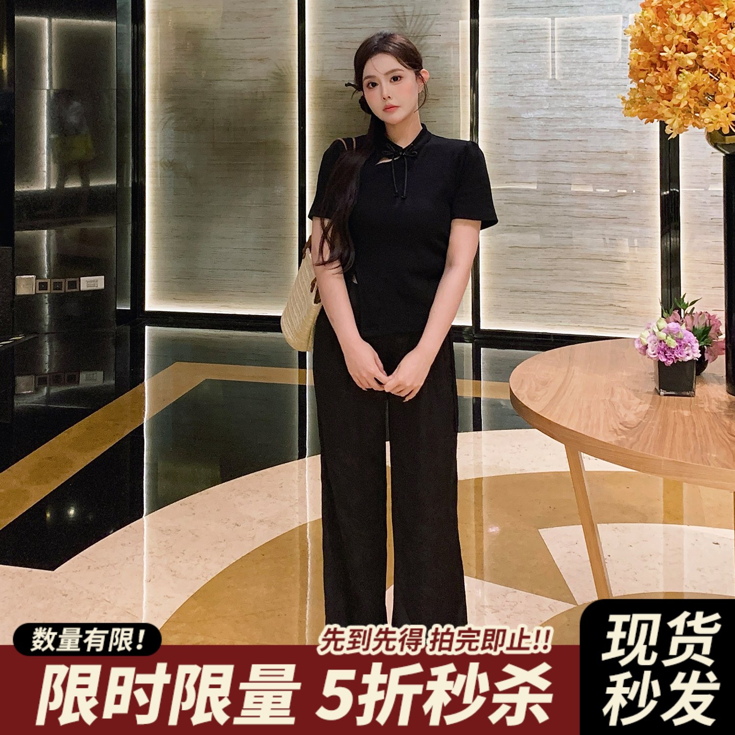 绑带新中式国风修身短袖t恤MB