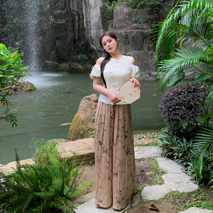 MB大码女装【竹枝词】新中式国风新款夏装搭配时尚潮流上衣+裤子