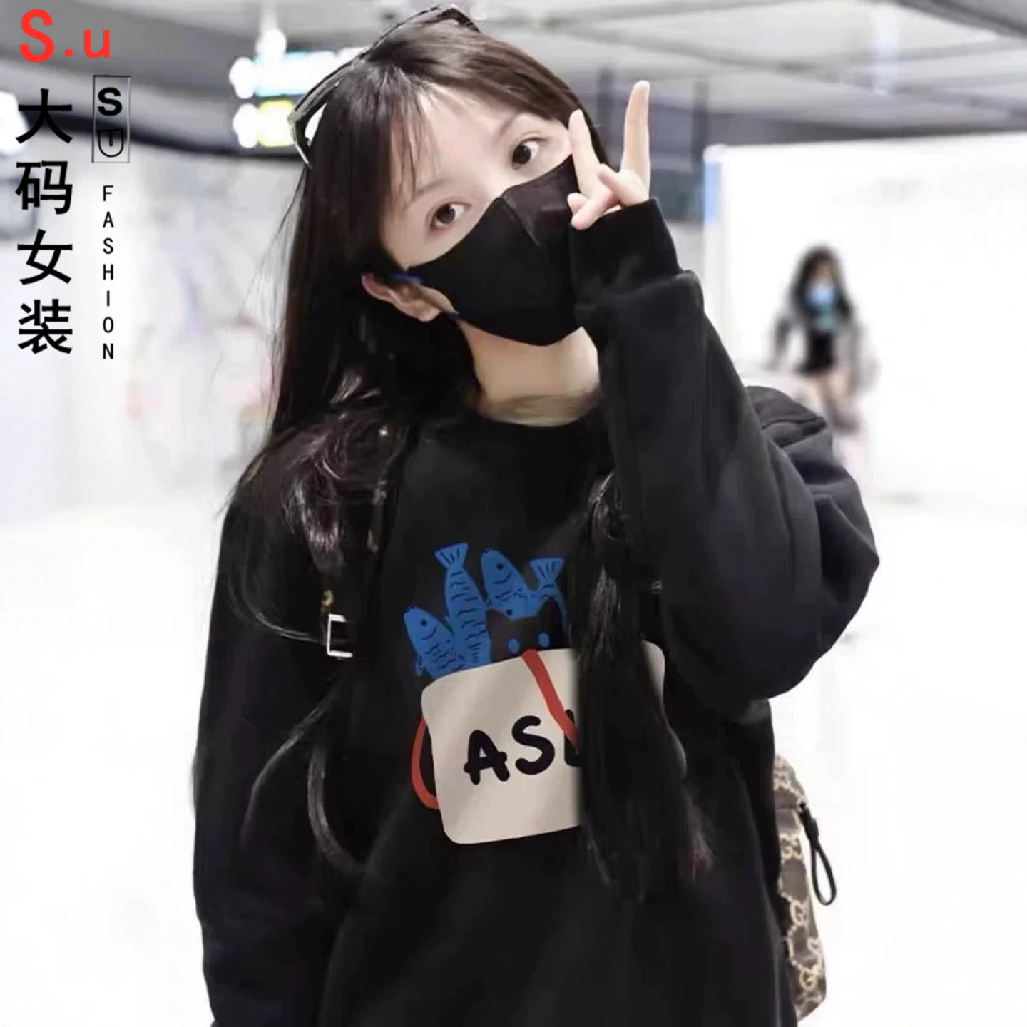 大码加绒卫衣女款2026新款帽衫连帽宽松慵懒风胖mm大码秋冬上衣女