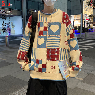 大码秋冬季ins超火加厚毛衣女复古慵懒风韩版宽松针织衫外套潮