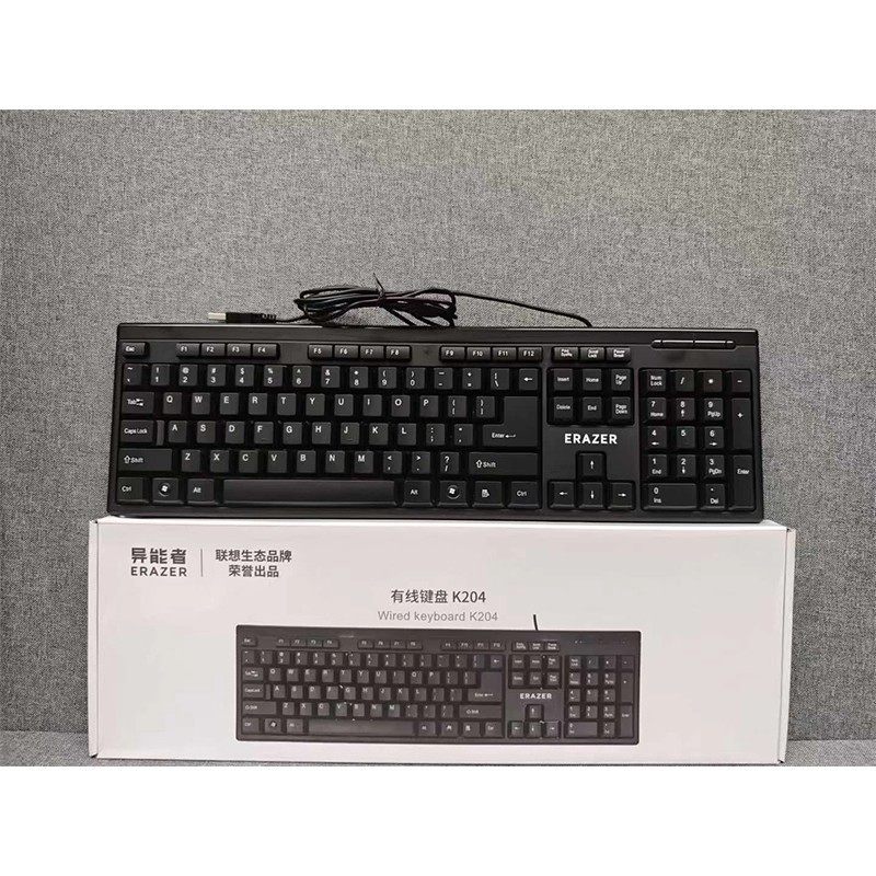 异能者K204有线键盘USB商务办公家用简约笔记本台式电脑通用