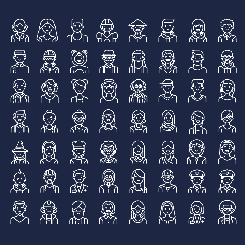 icon系列素材 人物半身合集系列icon超清晰 男女职业 ppt文件