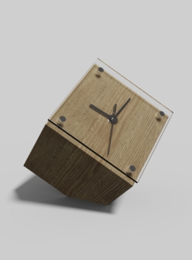 方块切割设计钟表3D模型设计素材 家居产品钟表设计 工业设计犀牛