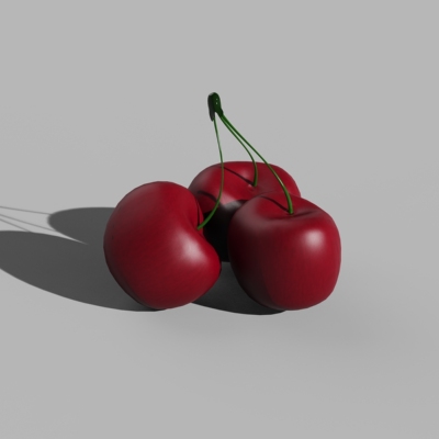 樱桃3D模型设计素材 水果素材3D打印 犀牛rhino模型 obj贴图
