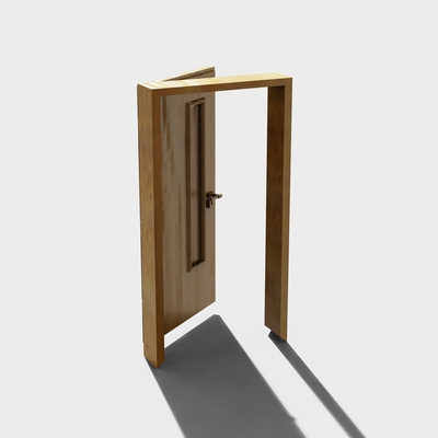 门3D模型设计素材 开着的门 场景素材打光文件 犀牛rhino模型素材