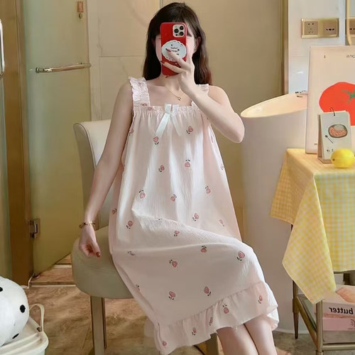 吊带女睡裙夏天薄款云朵棉