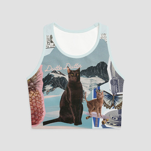 新款网红健身衣服力量训练上衣防震带胸垫紧身不跑杯透气瑜伽背心