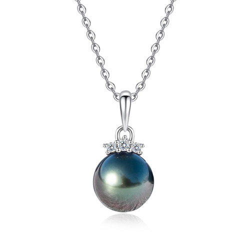 18K钻石黑珍珠项链配NGTC国检