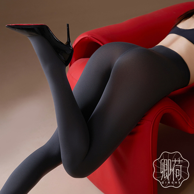 卿荷性感天鹅绒保暖开裆打底袜