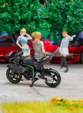 1:64川崎H2R合金小比例摩托车模型仿真机车迷你袖珍车模静态摆件