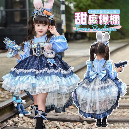 女童秋冬款朱迪洛丽塔蛋糕礼服裙