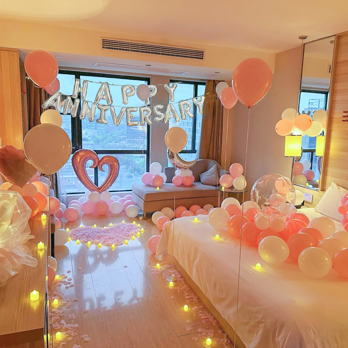 纪念日周年浪漫惊喜气球场景装饰表白酒店卧室告白氛围背景墙布置,节庆用品/礼品,气球,淘宝优惠券,粉丝福利购,淘宝优惠卷