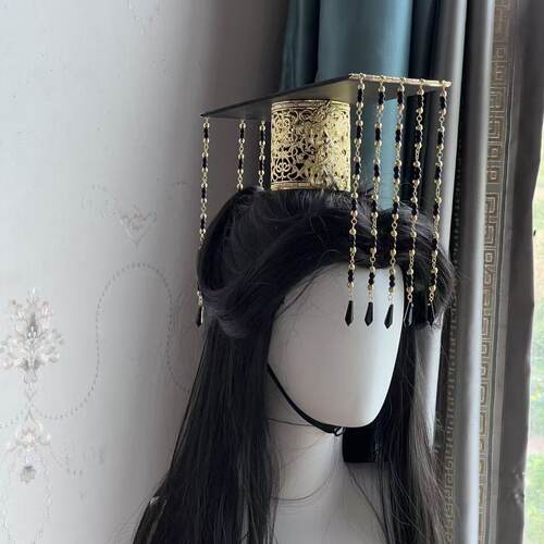 女帝头冠女帝手工帝王冠华丽踏仙君cos发簪帝王古风汉服配饰发饰