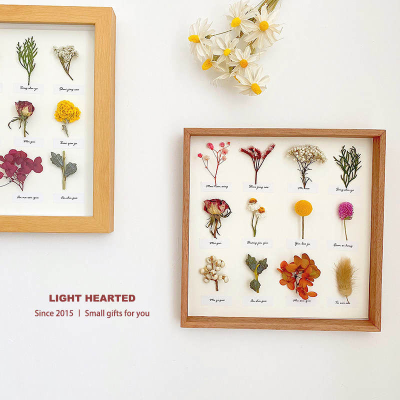 植物标本装饰画背景墙手作永生花