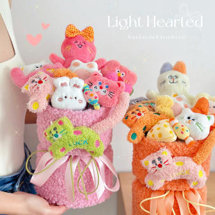 小猫卡通毛绒公仔喵星人玩偶花束送女生日毕业情人圣诞节日礼物