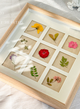 永生花干花压花植物标本复古相框家居摆件装饰画壁挂手作生日礼物