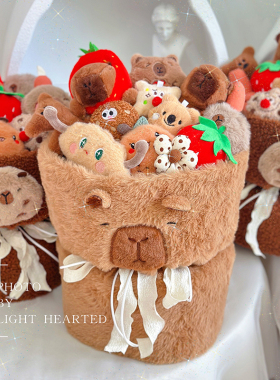 创意水豚可爱玩偶创意花束女生日毕业节日礼物闺蜜朋友