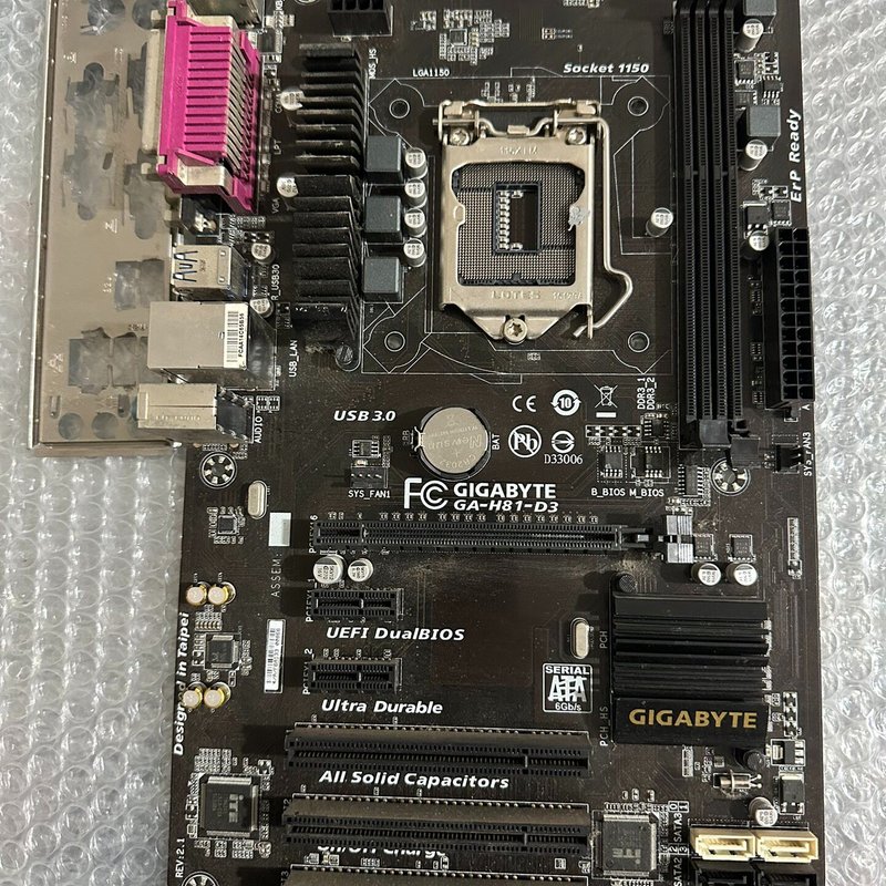 议价技嘉GA-H81-D3主板，拆机下来的，功能正常，带挡板，成维修图片