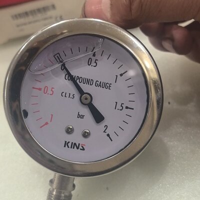 议价船用KINS韩国进口压力表0-2bar CL1.5 带负压0维修