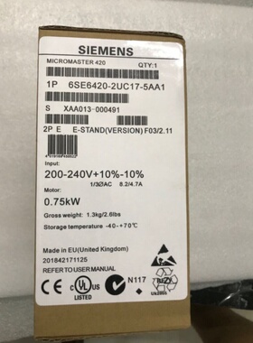 6SE64202UC175AA1西门子MM420变频器附件6SE6420-2UC17-5AA1