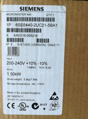 6SE64402UC215BA1西门子MM440变频器无滤波器6SE6440-2UC21-5BA1