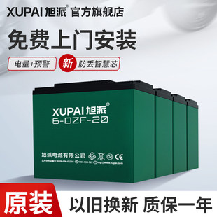 旭派48v20ah电池电动车铅酸蓄外卖电瓶三轮车6-dzf-20 4只 一组