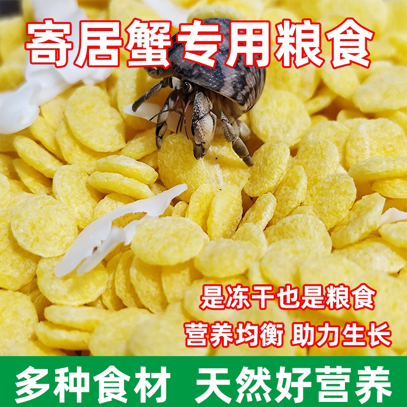 寄居蟹冻干粮零食～粮食主粮专用饲料高钙鱼虾干补钙椰子片小分装