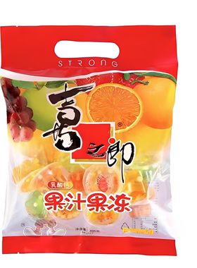 喜之郎乳酸果冻500g粘粉果肉果冻