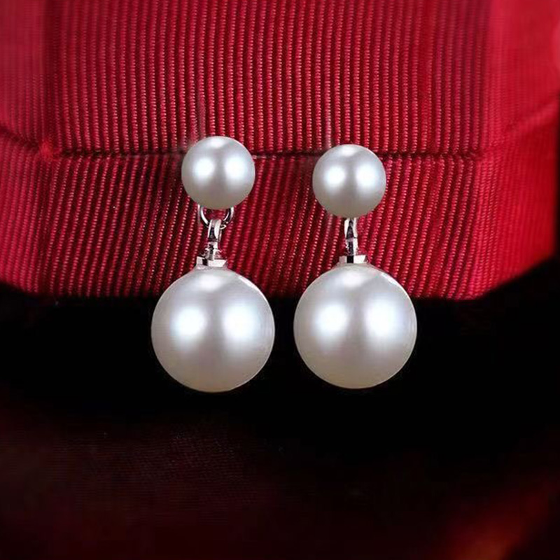 珍珠耳环2024新款爆款轻奢高级感耳夹无耳洞女耳夹式白色大颗耳饰