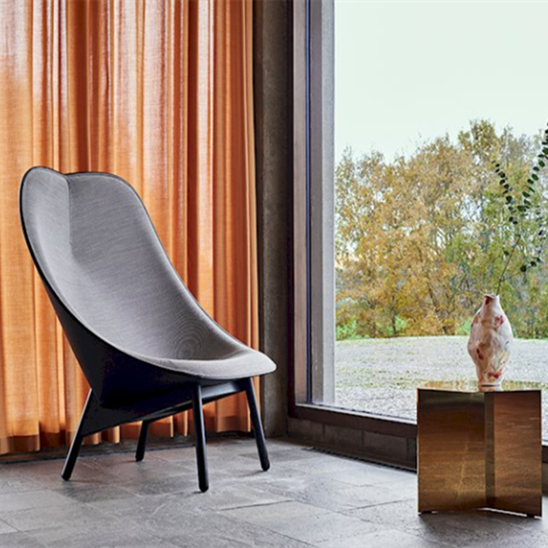 新品扇形椅花瓣椅北欧经典布艺设计师创意异形休闲椅西餐厅洽谈椅