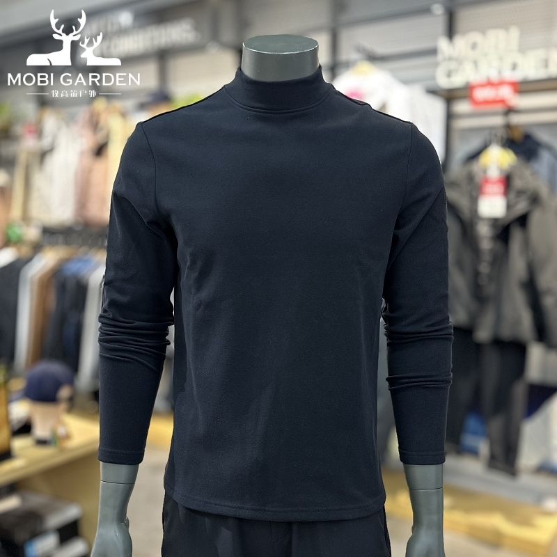 牧高笛2025男士半高领抓绒打底衫