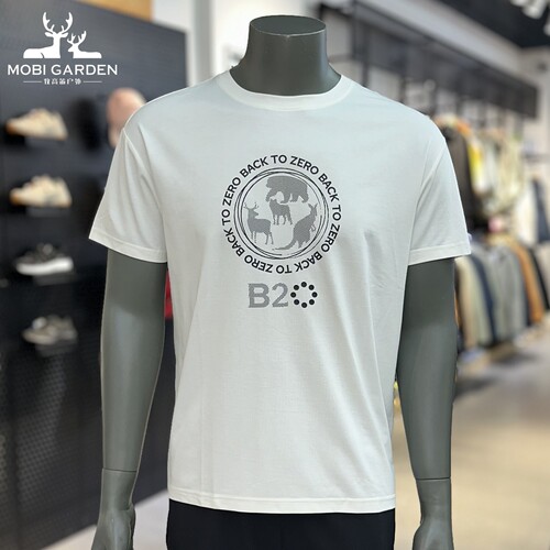 牧高笛男式休闲运动圆领印花T恤