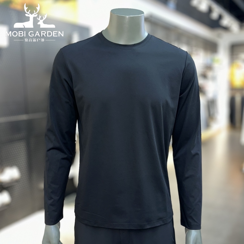 牧高笛2025男式圆领长袖功能T恤